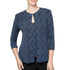 Alex Evenings Printed Jacket Black/Blue Women's Size Small